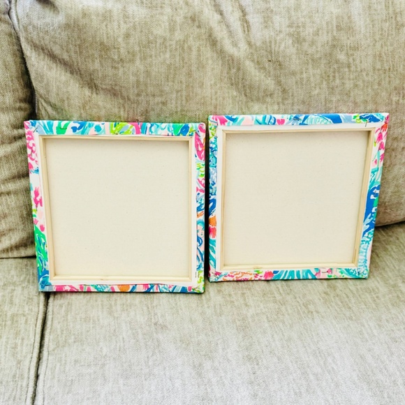 Lilly Pulitzer Mermaid Cove Wall Canvas Prints | Wall Decor | Two 12x12 inch - Picture 2 of 2